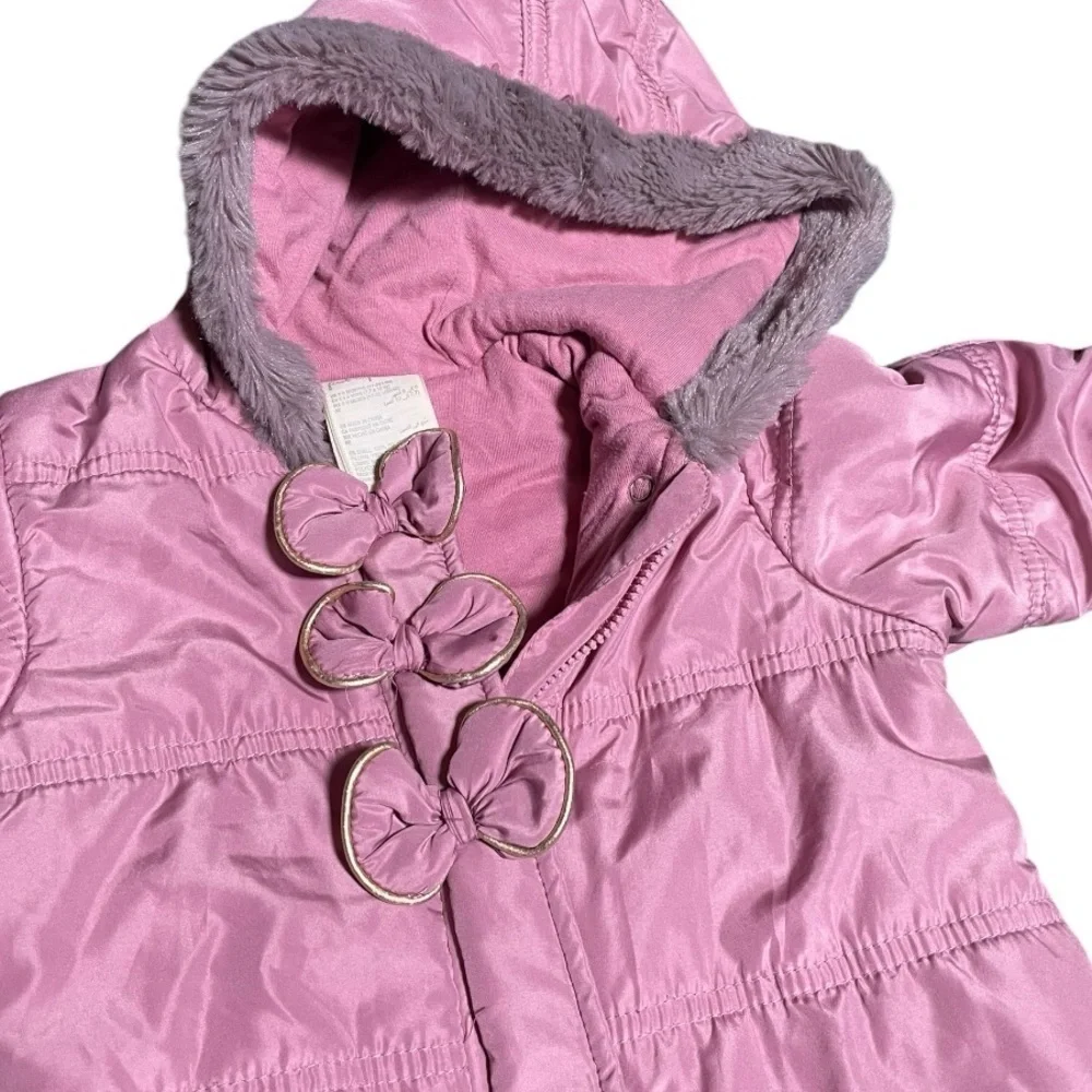 First Impressions 6-9 Month Bunting Suit Baby Girl 6 Month 6-9m Fall Winter Pink - Picture 3 of 8